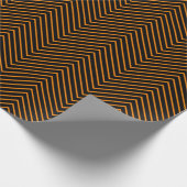 Chevron Line Wrapping Paper - Oranje op zwart |XL| Cadeaupapier (Hoek)