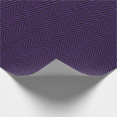 Chevron Line Wrapping Paper - Paars op zwart Cadeaupapier (Hoek)
