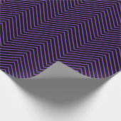 Chevron Line Wrapping Paper - Paars op zwart |XL| Cadeaupapier (Hoek)