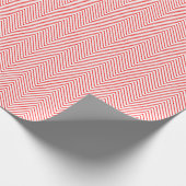Chevron Line Wrapping Paper - Rood op wit Cadeaupapier (Hoek)