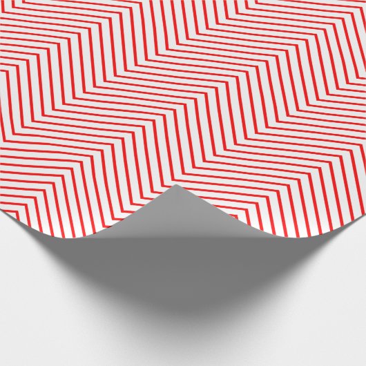 Chevron Line Wrapping Paper - Rood op wit |XL| Cadeaupapier (Hoek)