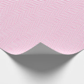 Chevron Line Wrapping Paper - Roze op wit Cadeaupapier (Hoek)