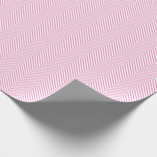 Chevron Line Wrapping Paper - Roze op wit Cadeaupapier (Hoek)
