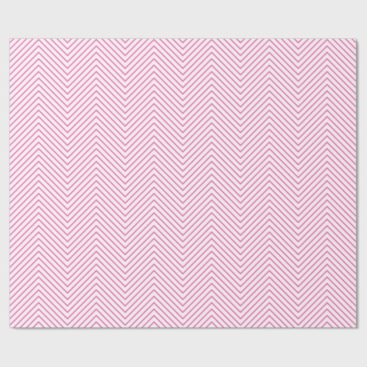 Chevron Line Wrapping Paper - Roze op wit |XL| Cadeaupapier (Vlak)