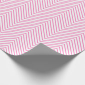 Chevron Line Wrapping Paper - Roze op wit |XL| Cadeaupapier (Hoek)