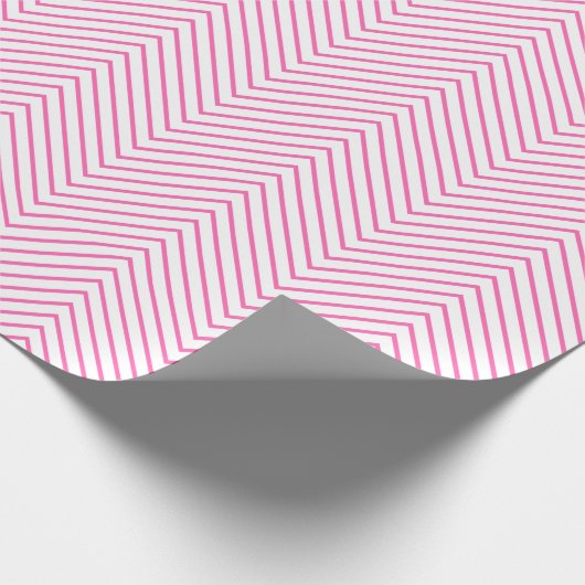 Chevron Line Wrapping Paper - Roze op wit |XL| Cadeaupapier (Hoek)