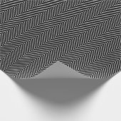 Chevron Line Wrapping Paper - White on Black Cadeaupapier (Hoek)