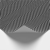 Chevron Line Wrapping Paper - White on Black |XL| Cadeaupapier (Hoek)