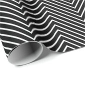 Chevron Line Wrapping Paper - White on Black |XL| Cadeaupapier (Rol Hoek)
