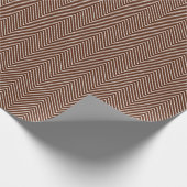 Chevron Line Wrapping Paper - White on Brown Cadeaupapier (Hoek)
