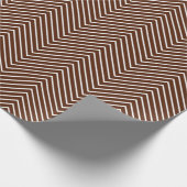 Chevron Line Wrapping Paper - White on Brown |XL| Cadeaupapier (Hoek)
