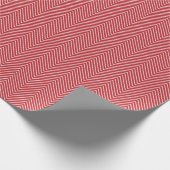 Chevron Line Wrapping Paper - White on Dark Red Cadeaupapier (Hoek)