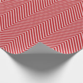 Chevron Line Wrapping Paper - White on Dark Red XL Cadeaupapier (Hoek)