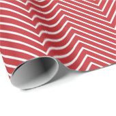 Chevron Line Wrapping Paper - White on Dark Red XL Cadeaupapier (Rol Hoek)