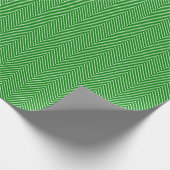 Chevron Line Wrapping Paper - White on Green Cadeaupapier (Hoek)