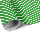 Chevron Line Wrapping Paper - White on Green |XL| Cadeaupapier (Rol Hoek)