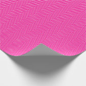 Chevron Line Wrapping Paper - White on Hot Pink Cadeaupapier (Hoek)