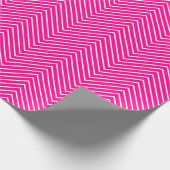 Chevron Line Wrapping Paper - White on Hot Pink XL Cadeaupapier (Hoek)