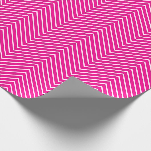 Chevron Line Wrapping Paper - White on Hot Pink XL Cadeaupapier (Hoek)