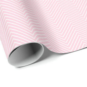 Chevron Line Wrapping Paper - White on Light Pink Cadeaupapier