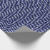 Chevron Line Wrapping Paper - White on Navy Blue Cadeaupapier (Hoek)