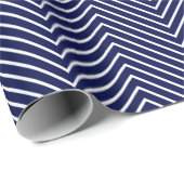 Chevron Line Wrapping Paper - White on Navy Blue X Cadeaupapier (Rol Hoek)