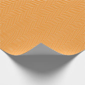 Chevron Line Wrapping Paper - White on Oranje Cadeaupapier (Hoek)