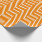Chevron Line Wrapping Paper - White on Oranje |XL| Cadeaupapier (Hoek)
