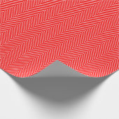 Chevron Line Wrapping Paper - White on Red Cadeaupapier (Hoek)