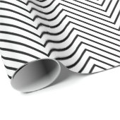 Chevron Line Wrapping Paper - zwart op wit |XL| Cadeaupapier (Rol Hoek)