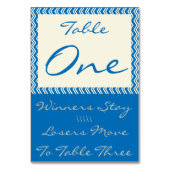 Chevron linnen bunco tafel Kaart #1 (Voorkant)