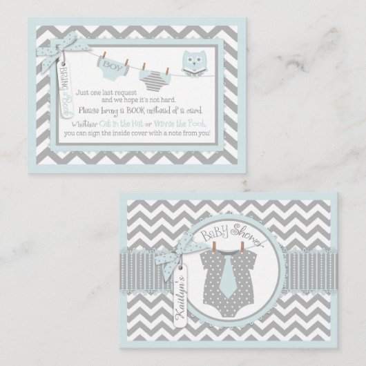 Chevron Luier Stropdas Jumper Uil Breng een Boek K Informatiekaartje (Voorkant / Achterkant)