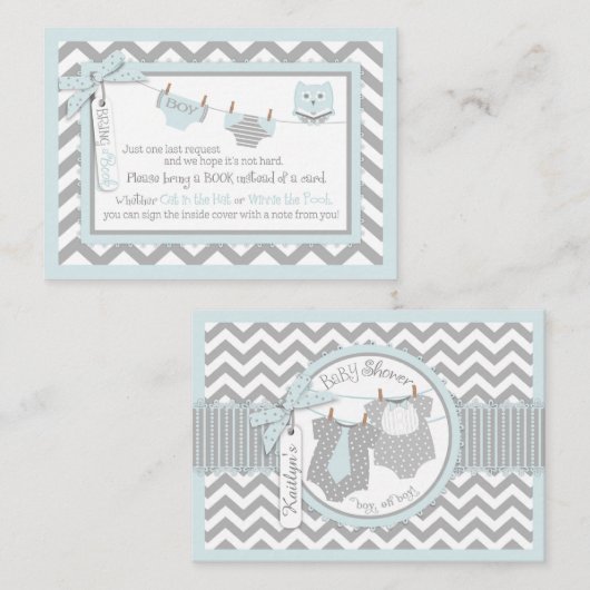 Chevron Luier Stropdas Jumper Uil Breng een Boek K Informatiekaartje (Voorkant / Achterkant)