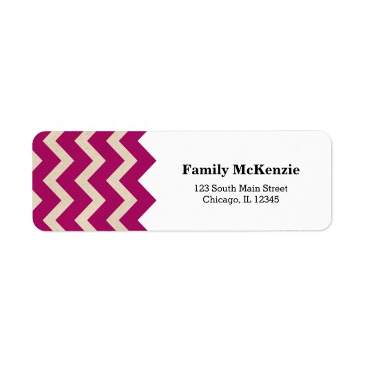 Chevron Magenta Etiket (Voorkant)