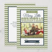 Chevron Merry Little kerstkaart (Voorkant / Achterkant)