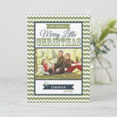 Chevron Merry Little kerstkaart (Staand voorkant)