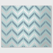 Chevron Metallic Graphite Silver Tiffany Navy Blue Cadeaupapier (Vlak)