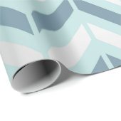 Chevron Metallic Graphite Silver Tiffany Navy Blue Cadeaupapier (Rol Hoek)