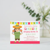 Chevron Mexican Fiesta Kids Birthday Party Kaart (Staand voorkant)