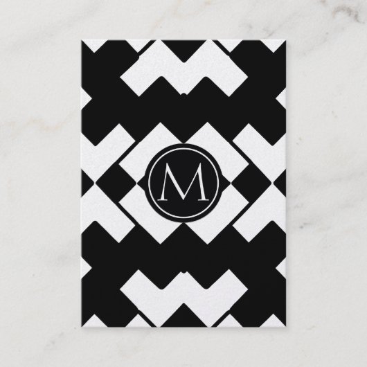 Chevron Modern Monogram. Visitekaartje (Voorkant)