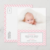 CHEVRON Moderne Geboorteaankondiging Aankondigingskaart (Voorkant / Achterkant)