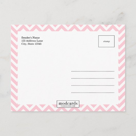 CHEVRON Moderne Geboorteaankondiging Aankondigingskaart (Achterkant)