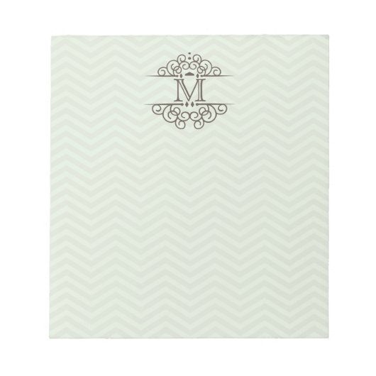 Chevron Monogram, aangepast om Notitieblok te doen (Voorkant)