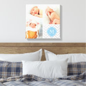 Chevron Monogram Baby Foto Collage Nursery Art Canvas Afdruk (Insitu (Slaapkamer))