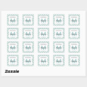 Chevron Monogram Boek bord Sticker aqua (Vel)