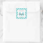 Chevron Monogram Boekplaat Sticker blauwgroen (Tas)