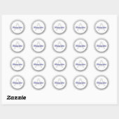 Chevron Monogram Boekplaat Sticker grijs marine (Vel)