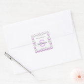 Chevron Monogram Boekplaat Sticker paarse grijs (Envelop)