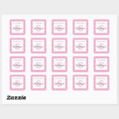 Chevron Monogram Boekplaat Sticker roze en grijs (Vel)