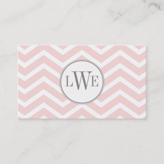 Chevron Monogram Calling Card Contactkaartje (Voorkant)